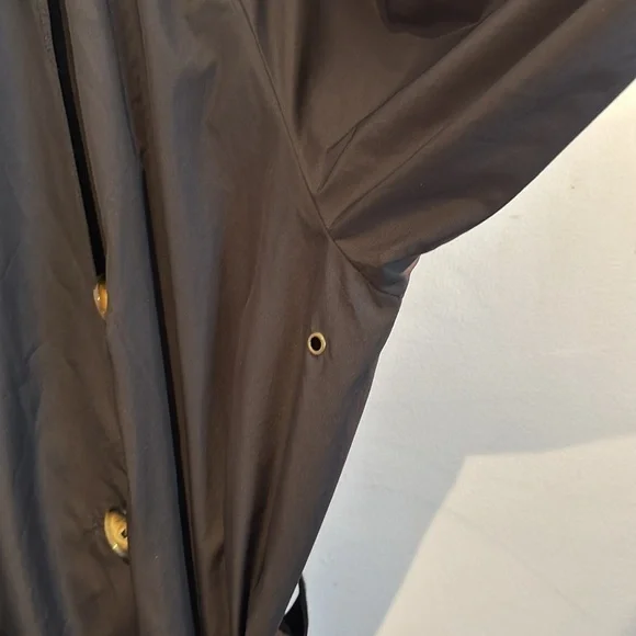 Sonia Rykiel black double breasted trench coat/raincoat size large - Picture 6 of 12
